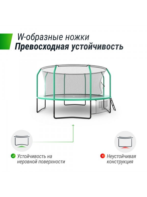 Батут UNIX Line SUPREME GAME 14 ft (green)