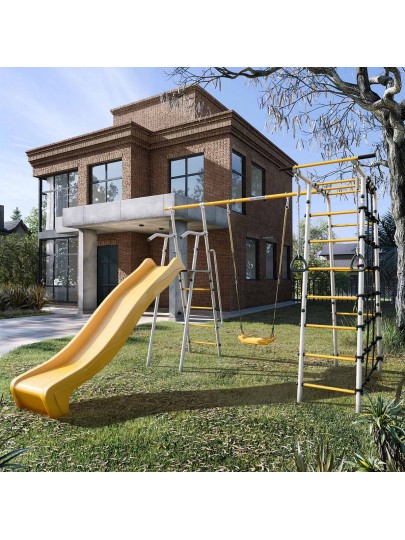 Детский спортивный комплекс для дачи ROMANA Богатырь MAX (качели пластиковые)