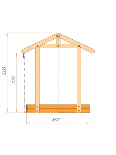 Песочница «Персия» 1500 мм х 1500 мм с Крышей