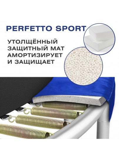 Батут с защитной сеткой "PERFETTO SPORT 6" диаметр 1,8 м синий