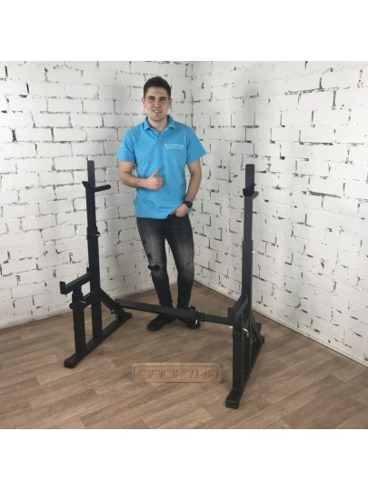 Стойки под штангу с подстраховкой и брусьями 2.0, черный
