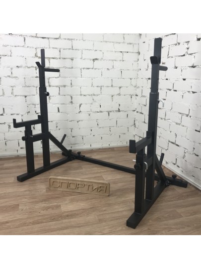 Стойки под штангу с подстраховкой и брусьями, черный