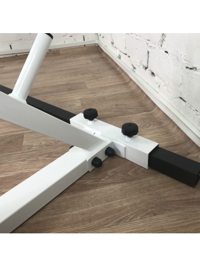 Стойки под штангу с подстраховкой и брусьями, белый