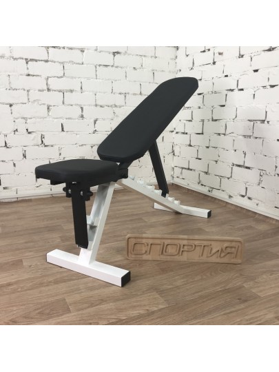 Регулируемая скамья для жима, черно-белая
