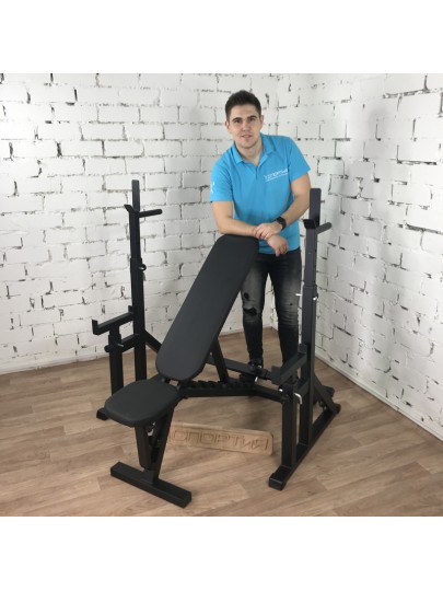 Комплект стойки 2.0 + Скамья для жима, черный