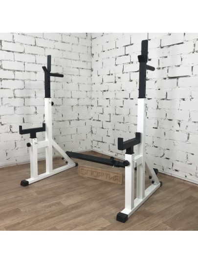 Комплект стойки 2.0 + Скамья для жима, черно-белый
