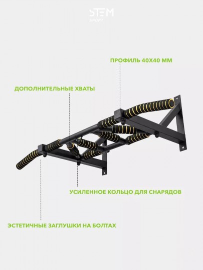 Настенный Турник Мультихват 40х40 в Черном Цвете для Интенсивных Тренировок